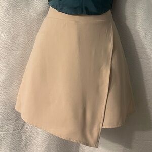 Tan asymmetrical skort